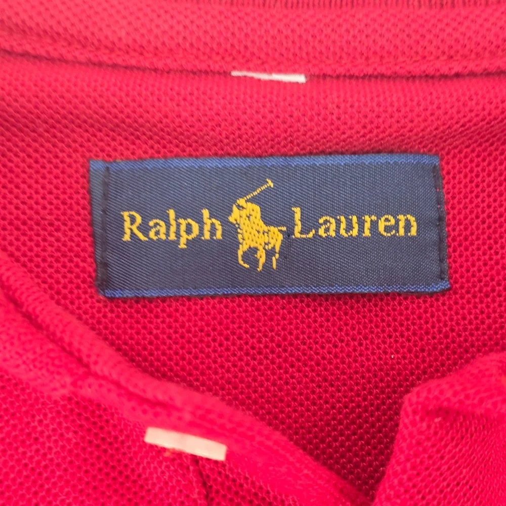 Ralph Lauren Polo Shirt Mens XL Burgundy Short Sleeve Pique Cotton Blue Pony